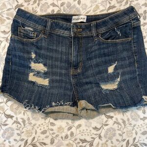 Studio Women's Ripped Jean Shorts - Dark Blue